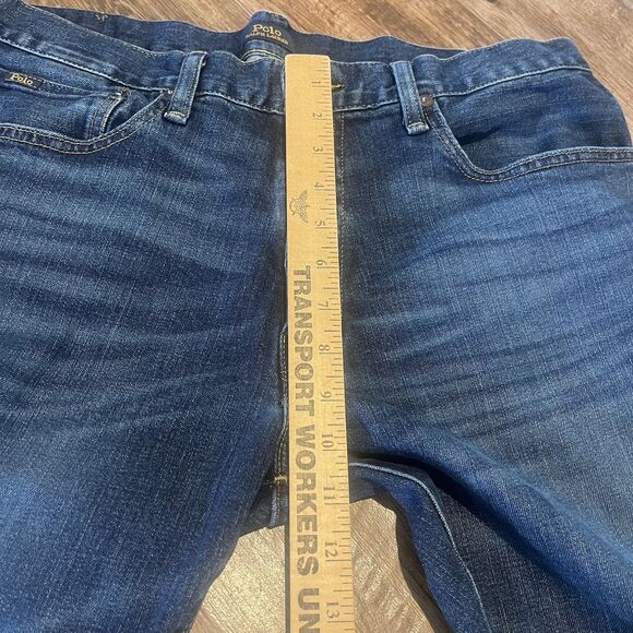 Polo Ralph Lauren Men Jeans 36x31 Blue Denim Pants Varick Slim Straight Stretch - Picture 10 of 13